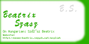 beatrix szasz business card